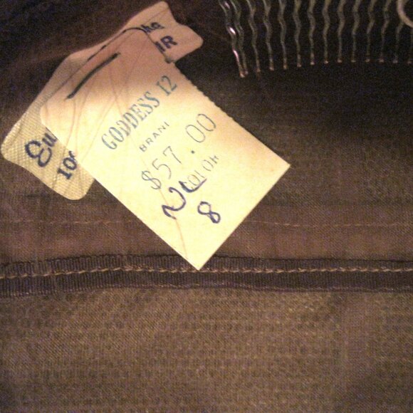 Vintage 100% Human Hair Fall from the 1970's -#8 Medium Brown NEW with tags - Picture 3 of 13